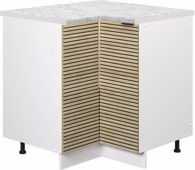 Mobile ad angolo cucina Fame-Line Pannello in quercia/Bianco 80.5 cm, PL Marmo Vicco
