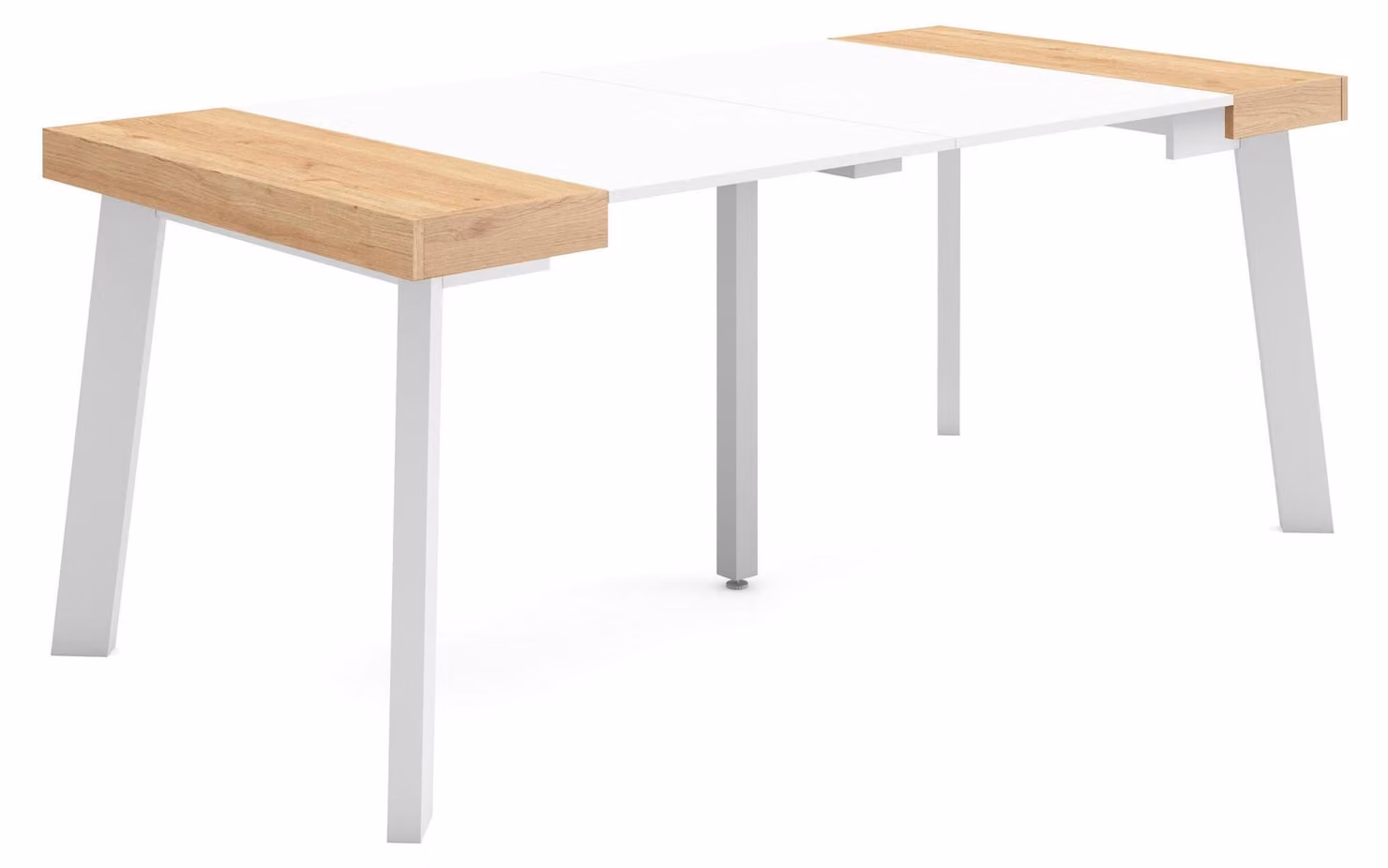Tavolo consolle estensibile da 180 cm, rovere/bianco, per 8 persone
