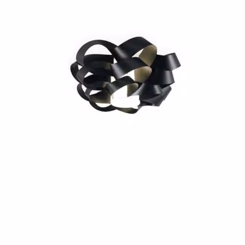 Plafoniera Moderna 2 Luci D75 In Polilux Nero Made In Italy
