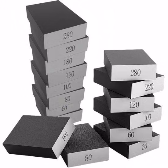 Dischi abrasivi con grana 36/60/80/100/120/180/220/280 - Utilizzo su superfici umide o asciutte - 100 x 75 x 25 mm - Dischi abrasivi riutilizzabili