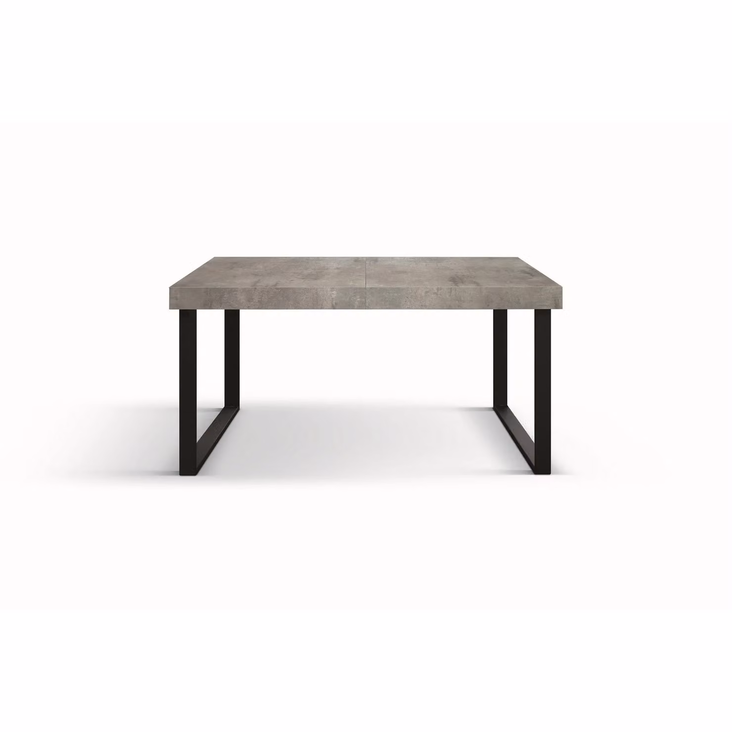 Tavolo CINQUALE in legno, finitura grigio cemento con gambe in metallo antracite, allungabile 140×90 cm - 220×90 cm