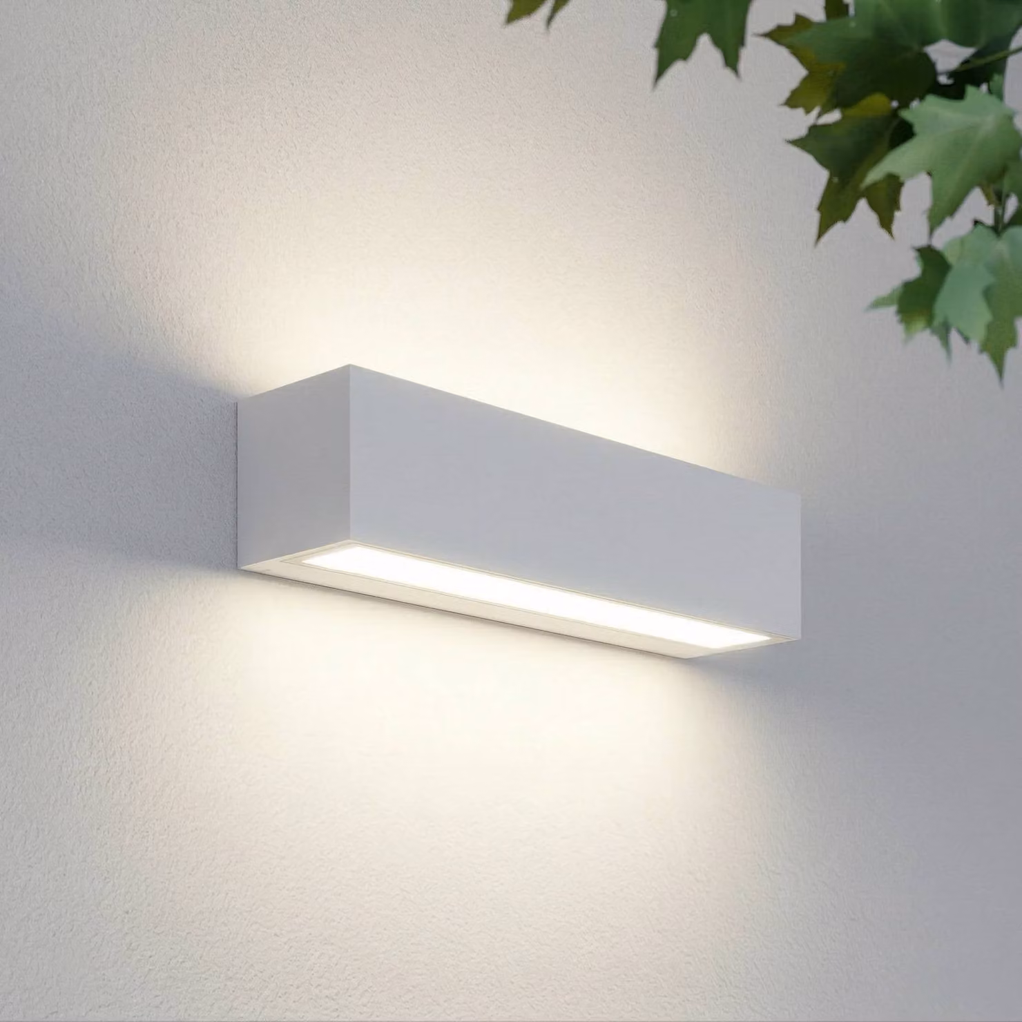 Applique da esterni a LED Lengo Lucande, Bianco / Opale, Alluminio, Moderno, Applique LED da esterni