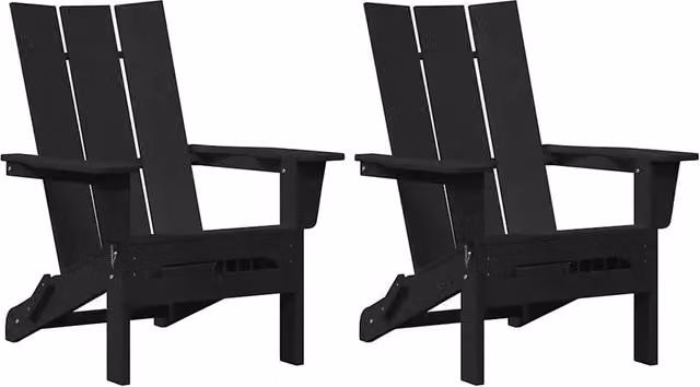 Sedia da Giardino 2 pz | Sedie da Esterno Nero 80.5 x 74.5 x 92 cm Polietilene