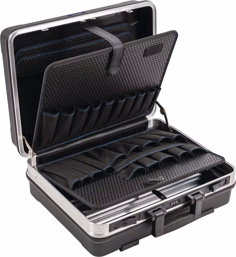 Valigia a guscio L500xP200xH420 mm con tasche portautensili 28,1 l Struttura in plastica ABS e alluminio
