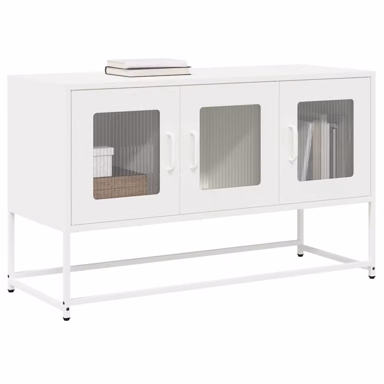 Mobile TV vidaXL Bianco in Metallo Moderno L: 100,5 cm, P: 39 cm, H: 60,5 cm