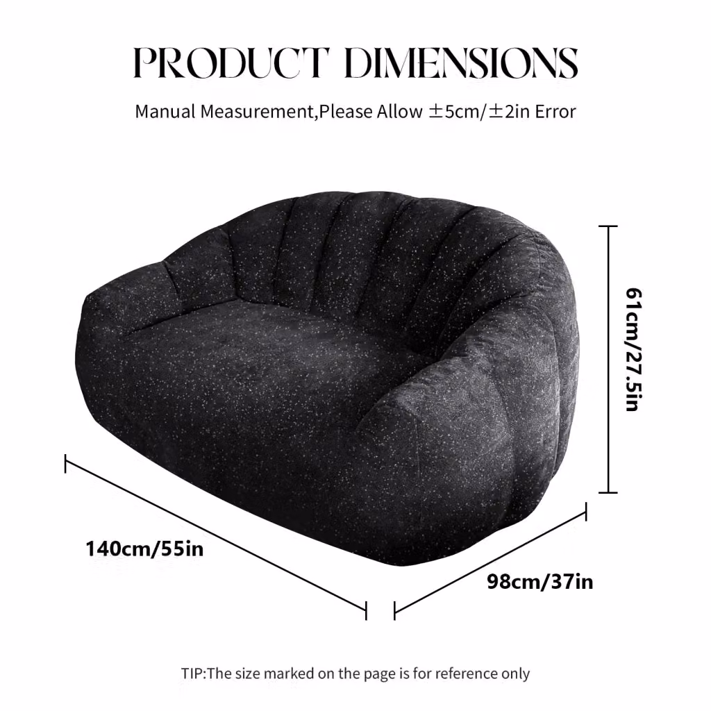 Poltrona sacco design orso nero in flanella REDOM – 2