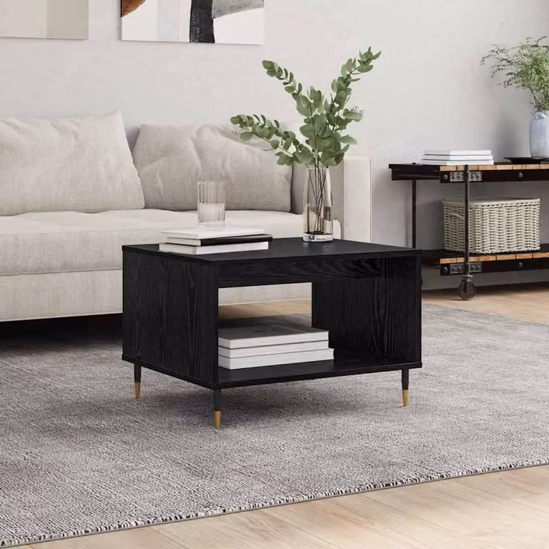 Maison Exclusive - Tavolino da salotto effetto rovere nero 60 x 50 x 40 cm Materiale ligneo