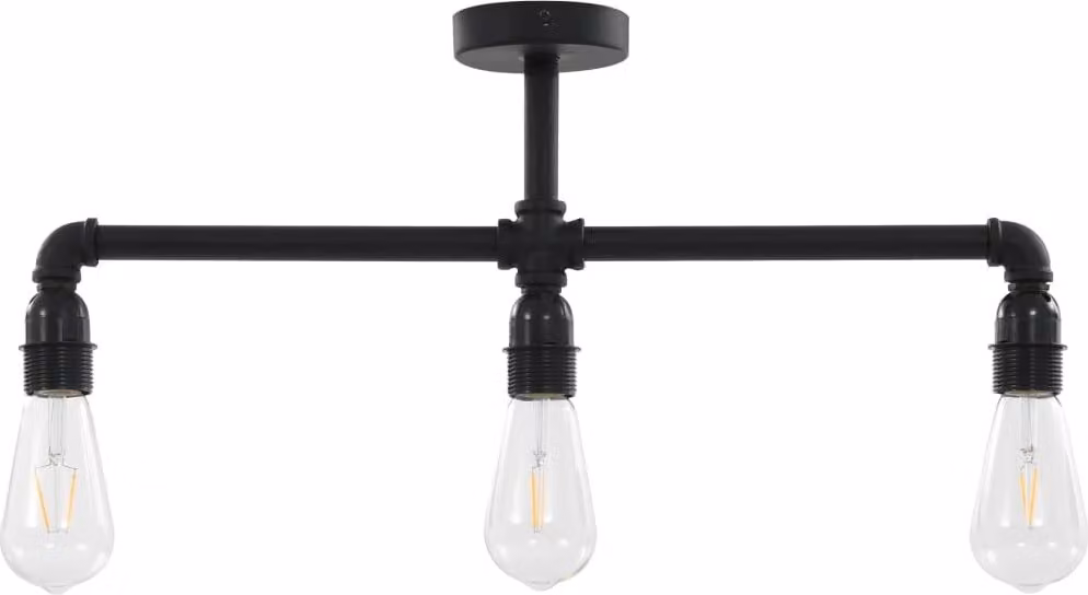 Lampadario Nero per 3 Lampadine E27