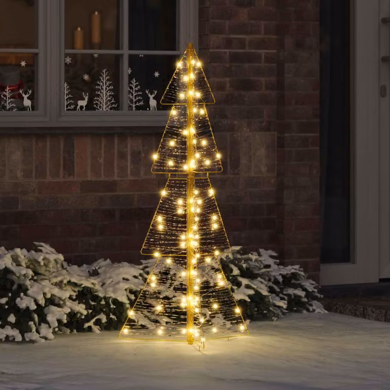 Maison Exclusive - Albero di Natale con 100 luci a LED, luce bianca calda, altezza 120 cm, materiale: PET