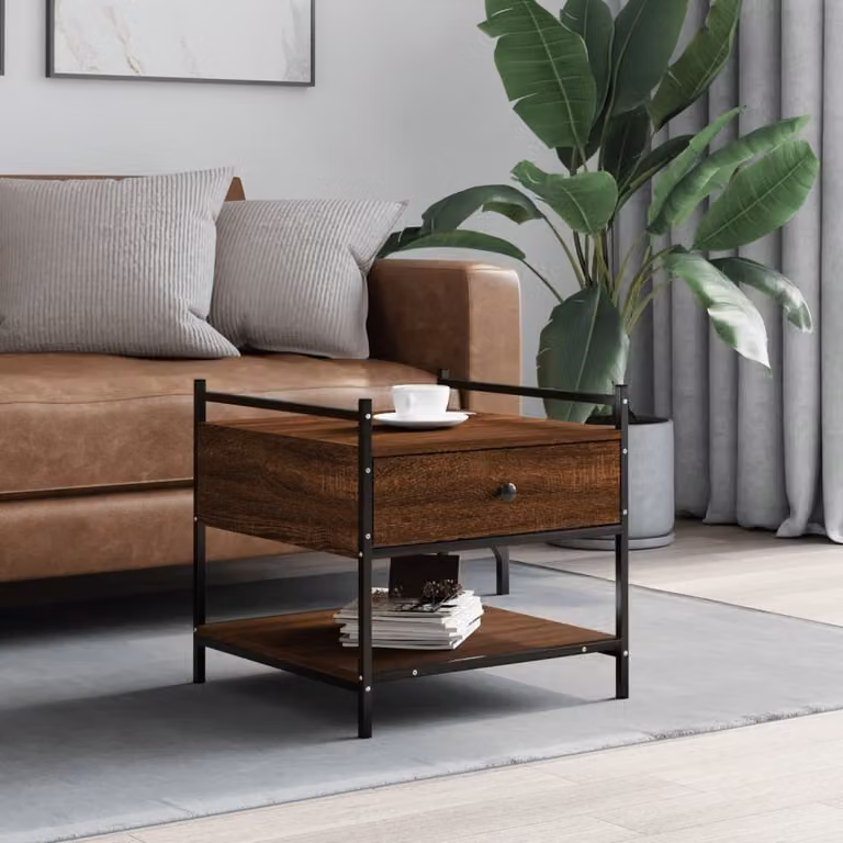Maison Exclusive - Tavolino marrone effetto rovere 50x50x50 cm Materiale ligneo