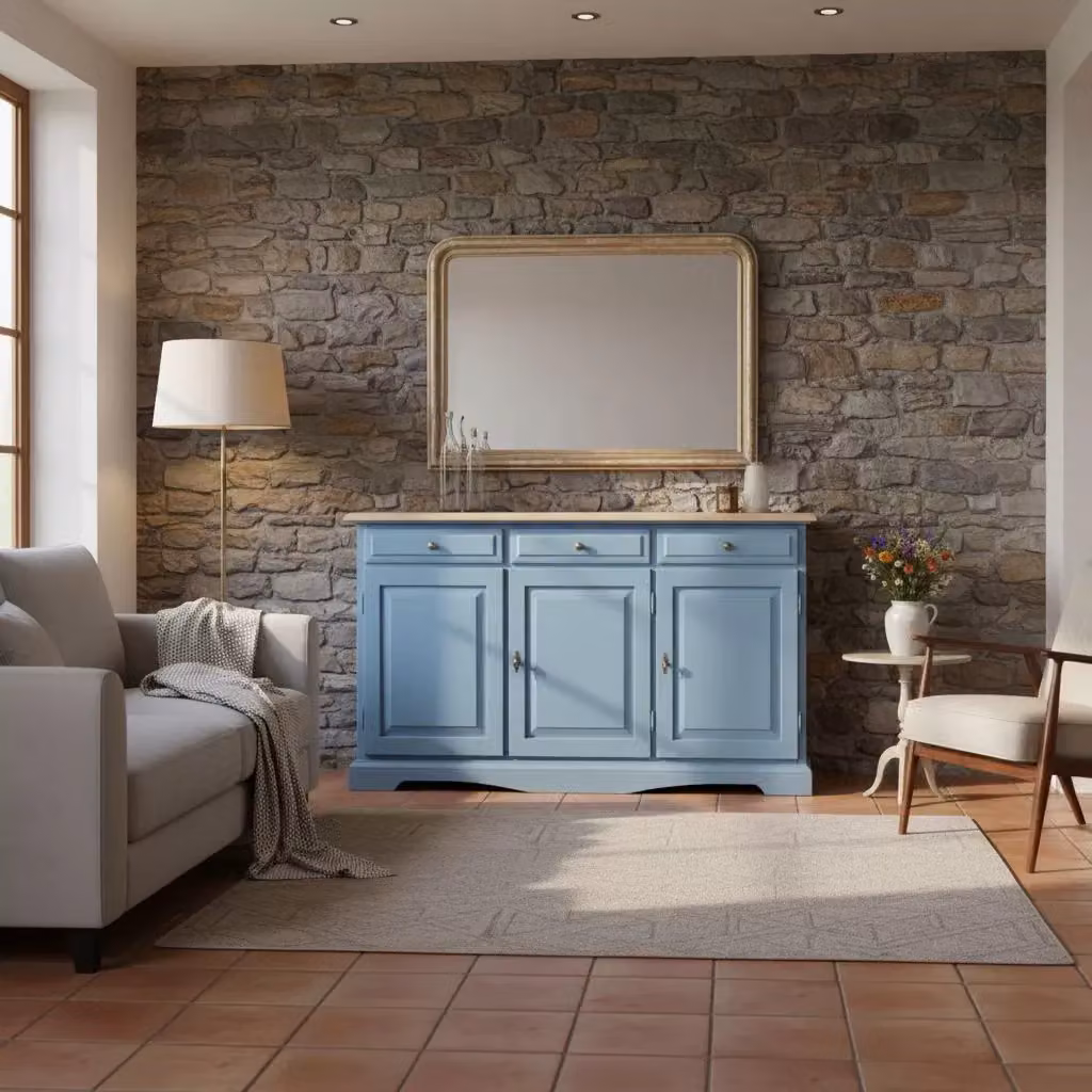 Madia credenza in legno laccato blu Mobili 2G L/P/H: 156 x 42 x 85 cm – 2