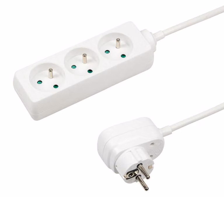 Multipresa ITENSE a 3 prese, 16 A, cavo da 1 m, bianca