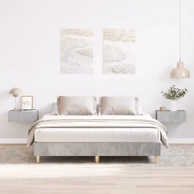 Giroletto senza materasso vidaXL in legno e MDF Grigio, L: 140 cm, P: 200 cm, H: 25 cm