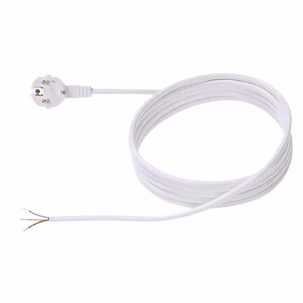 Cavo di alimentazione BACHMANN H05VV-F 3G1,5 3m, bianco, confezionato singolarmente