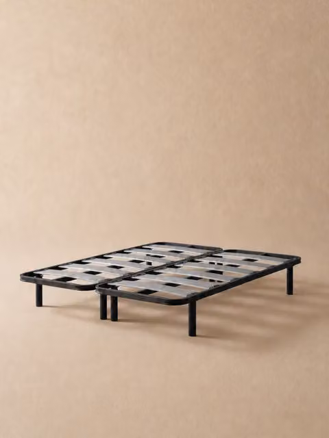 Rete a doghe fisse con telaio in metallo Kenay Home, Nero, L: 160 cm x P: 190 cm