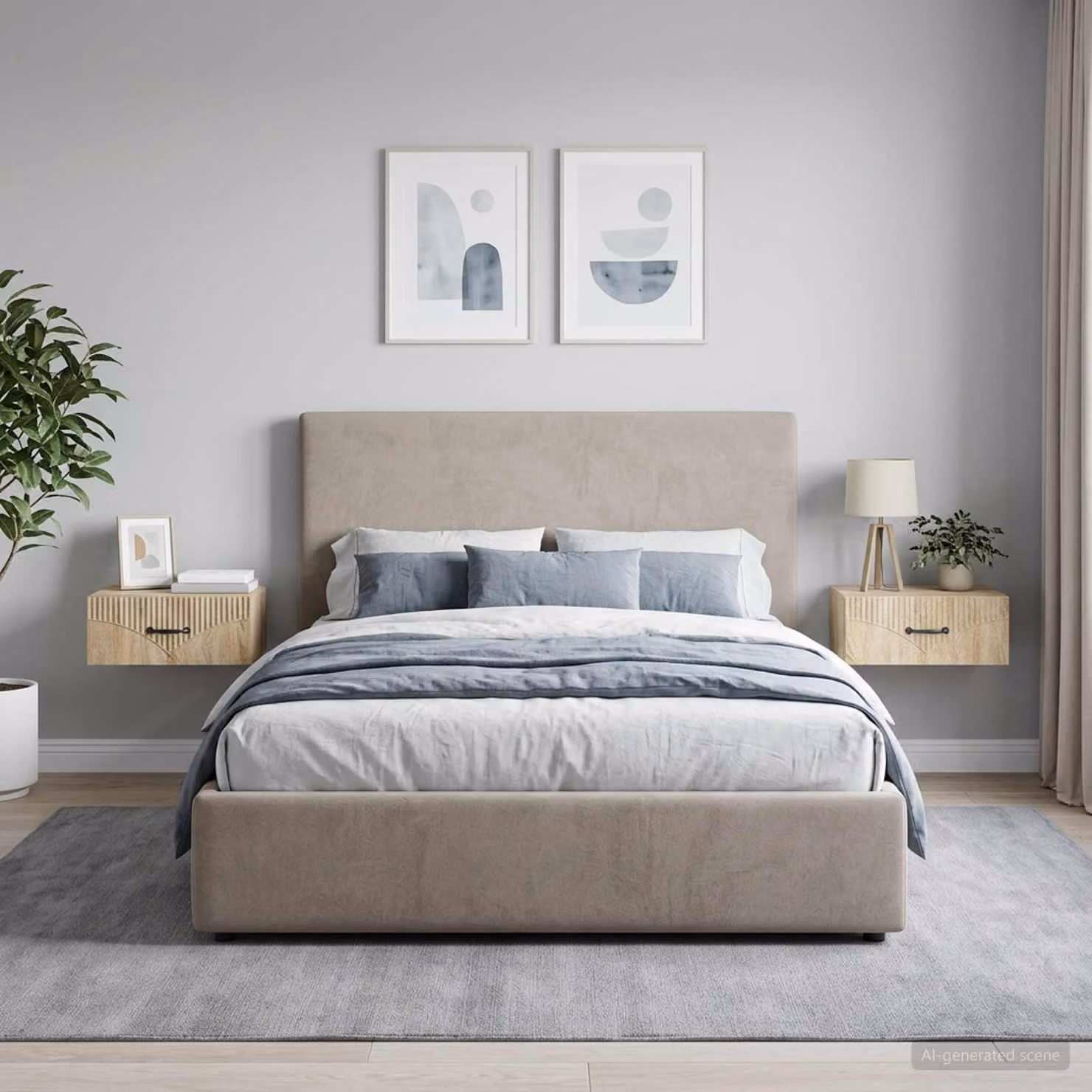Set di 2 comodini sospesi vidaXL in Rovere Sonoma, L 49 cm x P 34,5 cm x H 20 cm