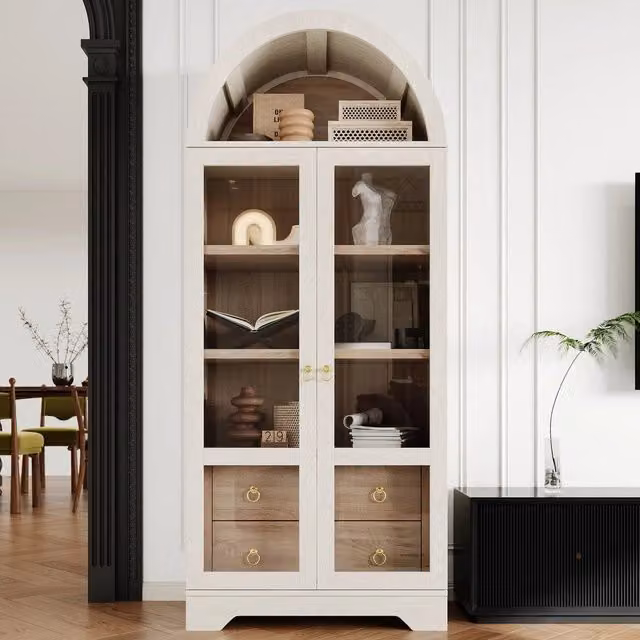 Cassettiera con ripiani regolabili ¨C Minimal ¨C colore bianco, in legno, adatta per soggiorno e cucina