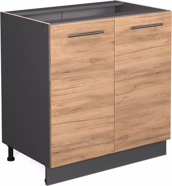 Mobiletto base cucina Vicco Fame-Line Rovere dorato e Antracite L: 80 cm – 1