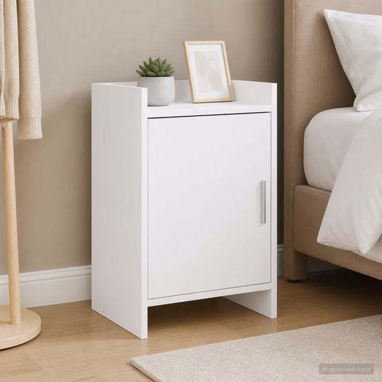 Set di 2 comodini vidaXL bianchi in stile moderno, L/P/H: 40 x 30 x 60 cm