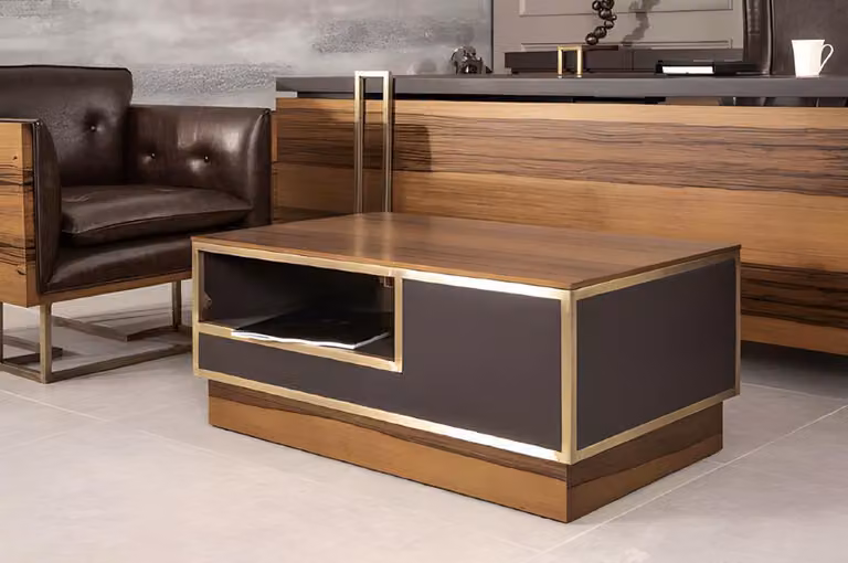Tisch Holz Couchtisch Moderne Design Beige Tische Büro Braun Einrichtung