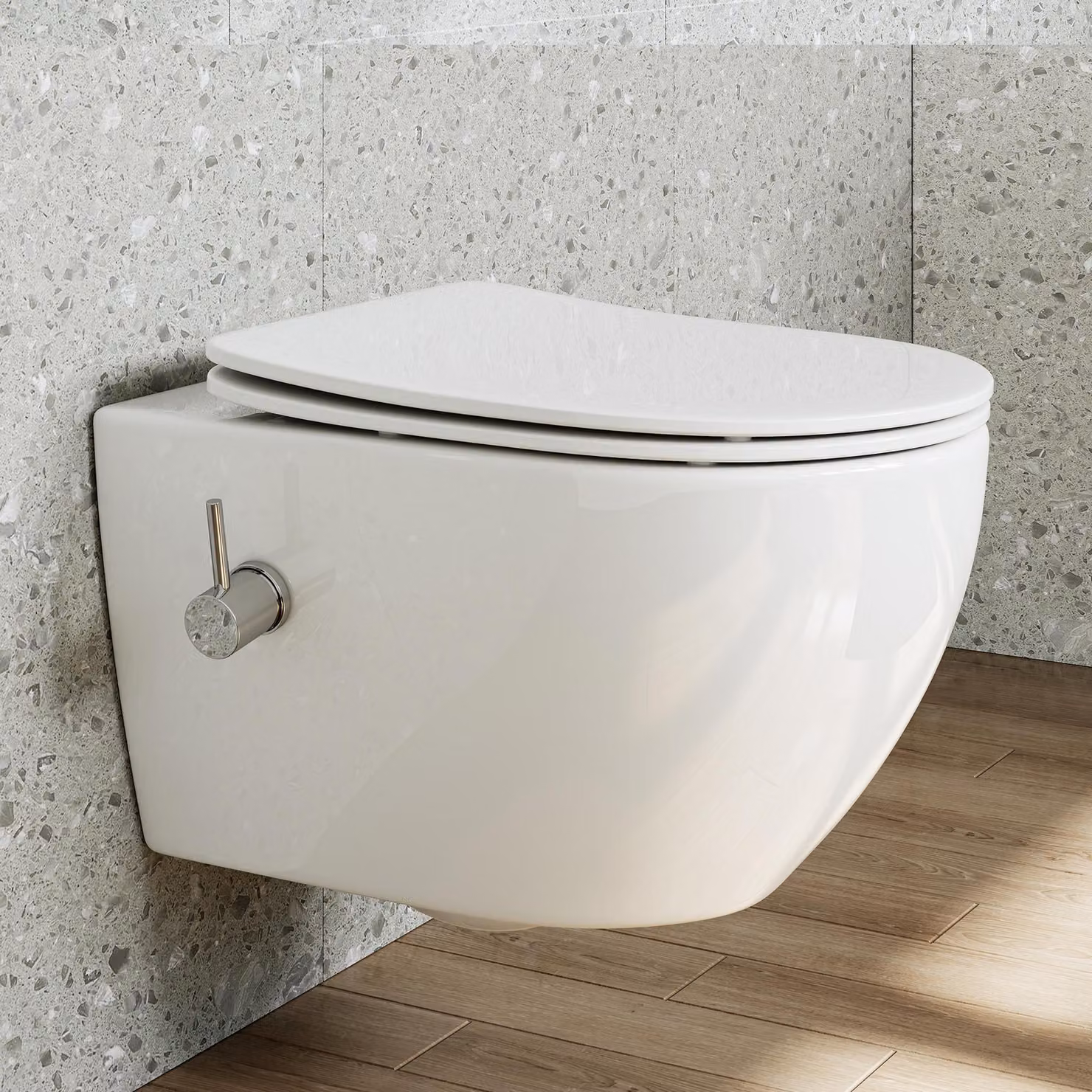 HOROW WC con doccia WC Taharet con ugello integrato WC senza bordo con funzione bidet Sedile del WC con chiusura ammortizzata