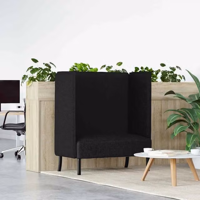 Divano alto-Sofa alto Nero 109 x 56 x 121 cm Tessuto