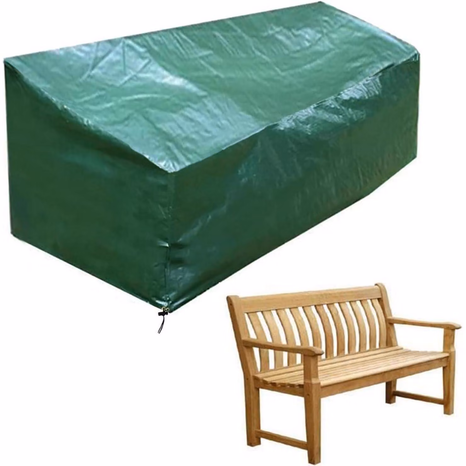 Copertura impermeabile per panchina da giardino, colore verde, dimensioni 193x66x63/89 cm, adatta per panchine a 4 posti