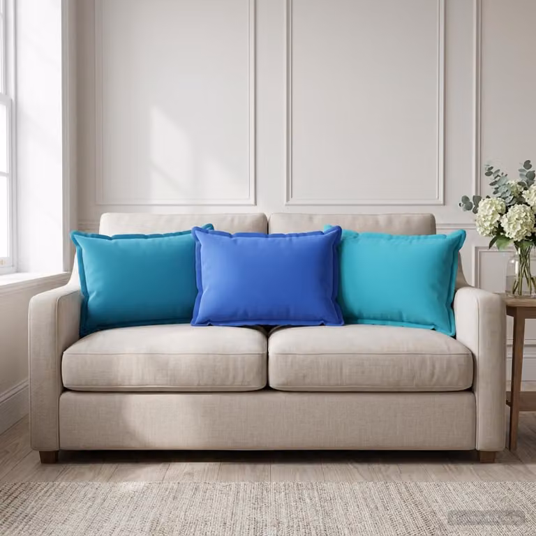 vidaXL Cuscino con cuscino HOUTEN 2 pz Blu Reale Poliestere