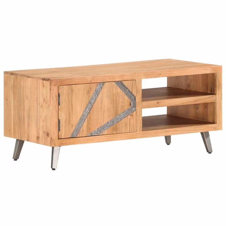 Tavolino 90×45×40 cm in legno massiccio di acacia