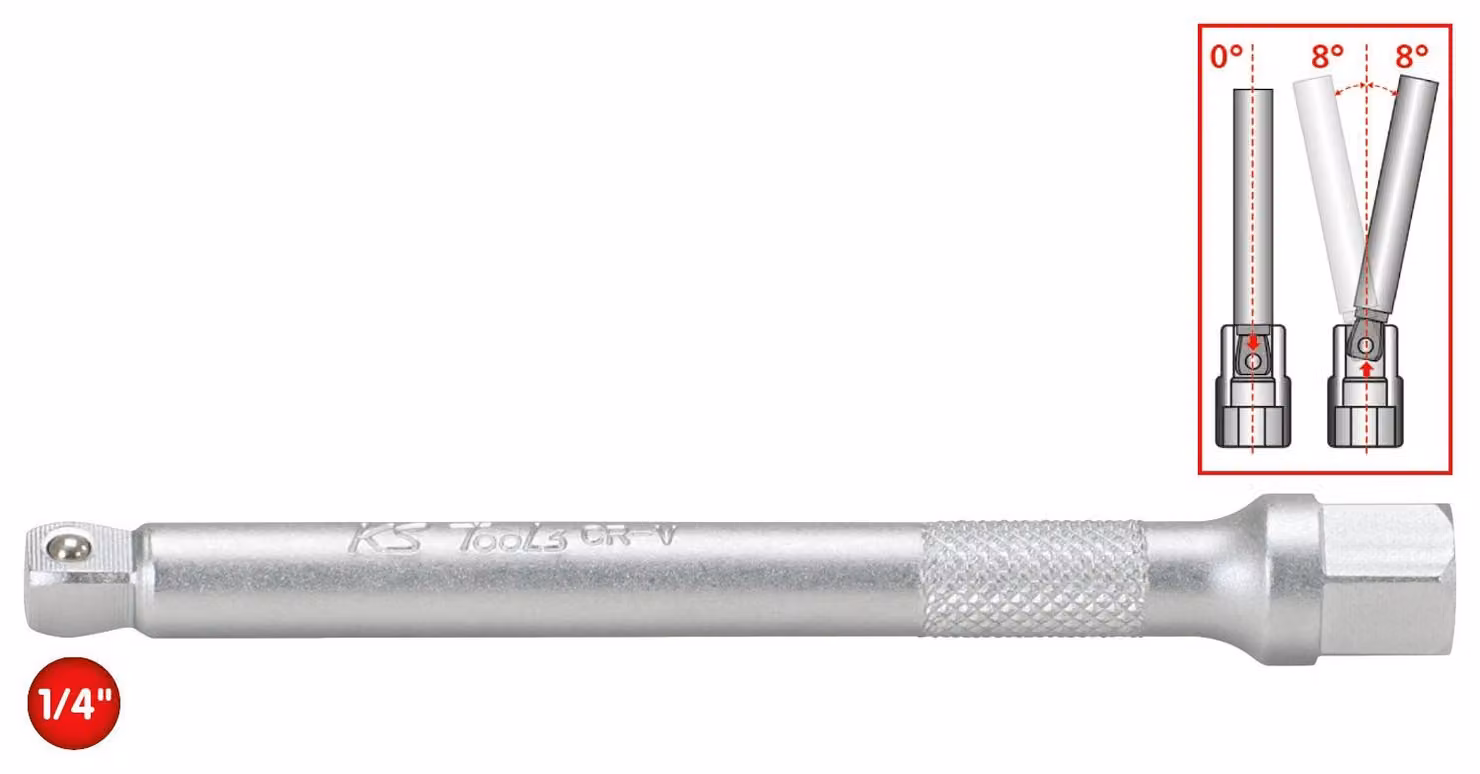 KS TOOLS Prolunga inclinabile da 1/4" con attacco esagonale 250 mm - 911.1543