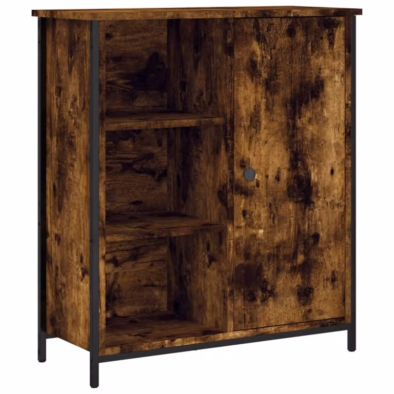 Credenza Rovere Fumo 70x30x80 cm in Legno Multistrato