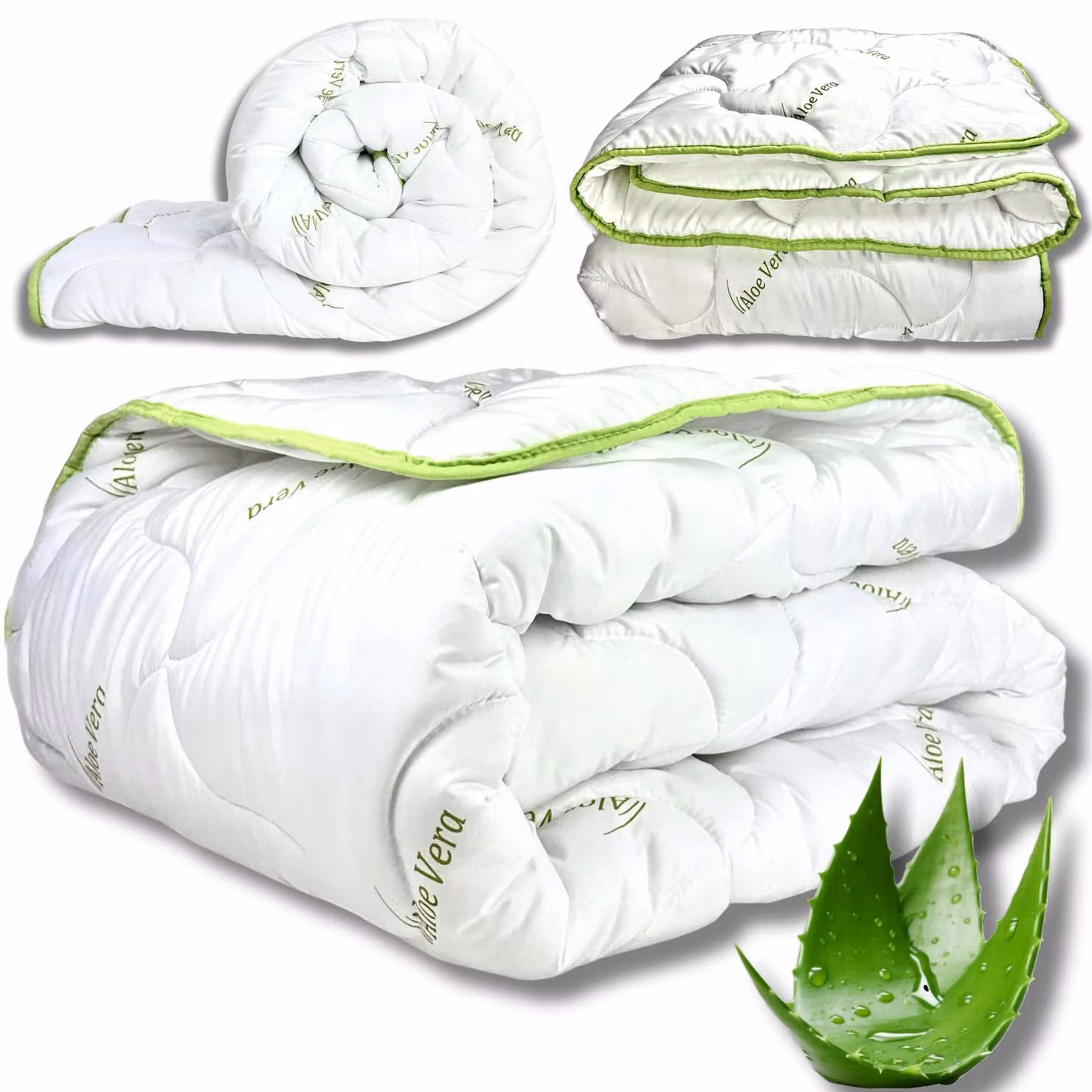 Copertura per letto 180x200 cm - Piumino invernale - Aloe Vera - Adatto per allergici - 300g/m² - Con tasca