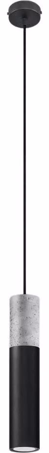 Lampada a sospensione VALERO nero-grigio 1xGU10x40W in cemento architettonico, dimensioni: 100x8x8 cm, IP20, Pure Lume