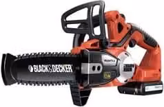Elettrosega Black&decker con batteria al litio da 18 V e barra da 20 cm, nero e arancione