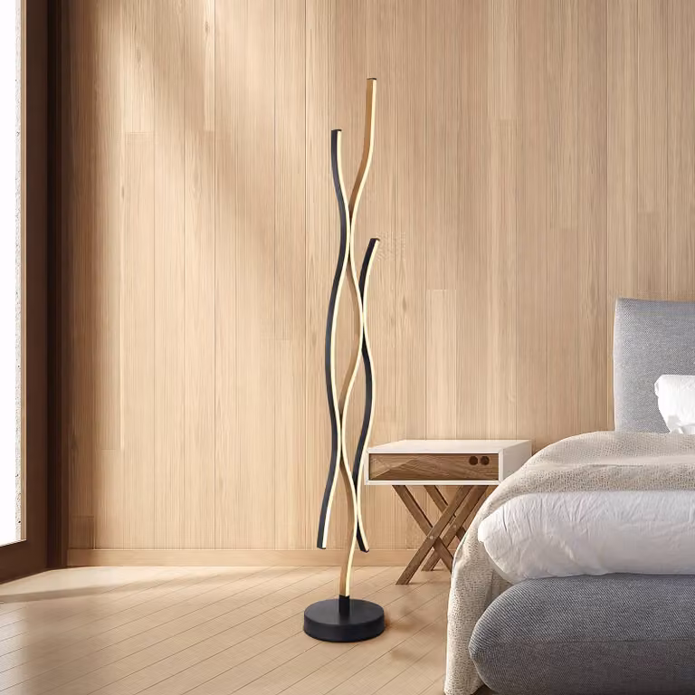 Globo Lampada da terra a LED Geronimo, Nero, Soggiorno / Sala da pranzo, Alluminio, Moderno, Lampada LED da terra