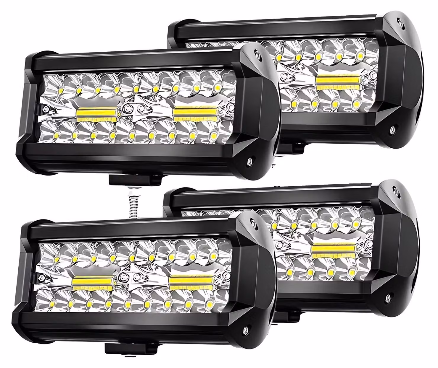 Lampada da lavoro, alta luminosità, design impermeabile, 4 pezzi da 7 pollici