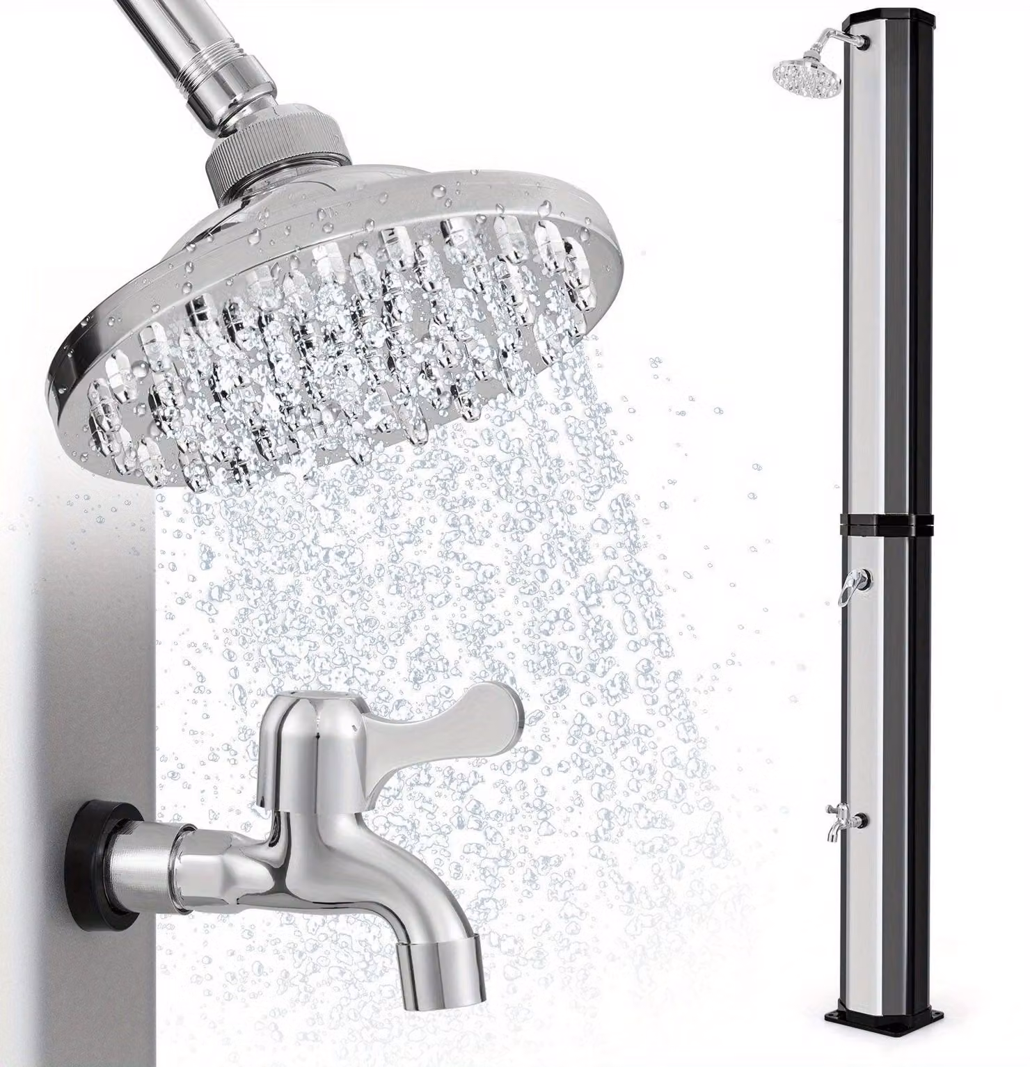 Doccia esterna - Doccia da giardino - Doccia solare - Doccia per piscina - 227 cm di altezza - Acqua calda solare