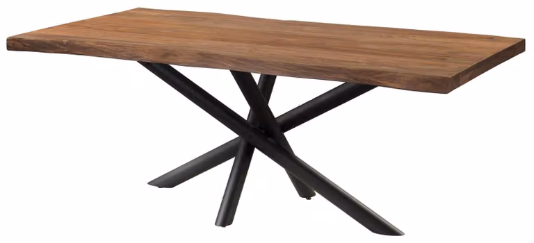 MASSIVMOEBEL24 | Tavolo da pranzo in legno di sheesham 180x90x76 verniciato grigio / gambe mikado antracite matt FREEFORM 5