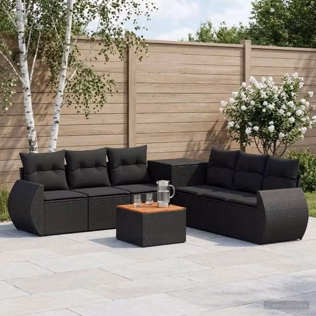 Set di divani 8 pz Nero 55 x 55 x 37 cm 3448428