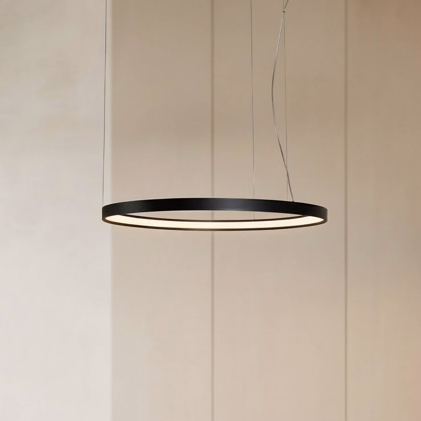 Lampada LED a sospensione Rio 78 orizzontale 3.000K nera SOLLUX LIGHTING, Nero, Cucina, Alluminio, Moderno
