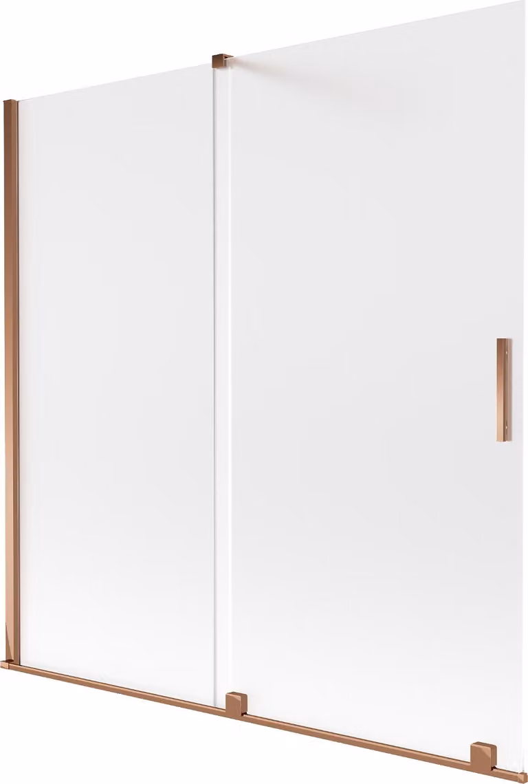 Mexen Velar paravento da vasca da bagno a 2 ante scorrevoli 160 x 150 cm, brina, oro rosa - 896-160-000-31-60