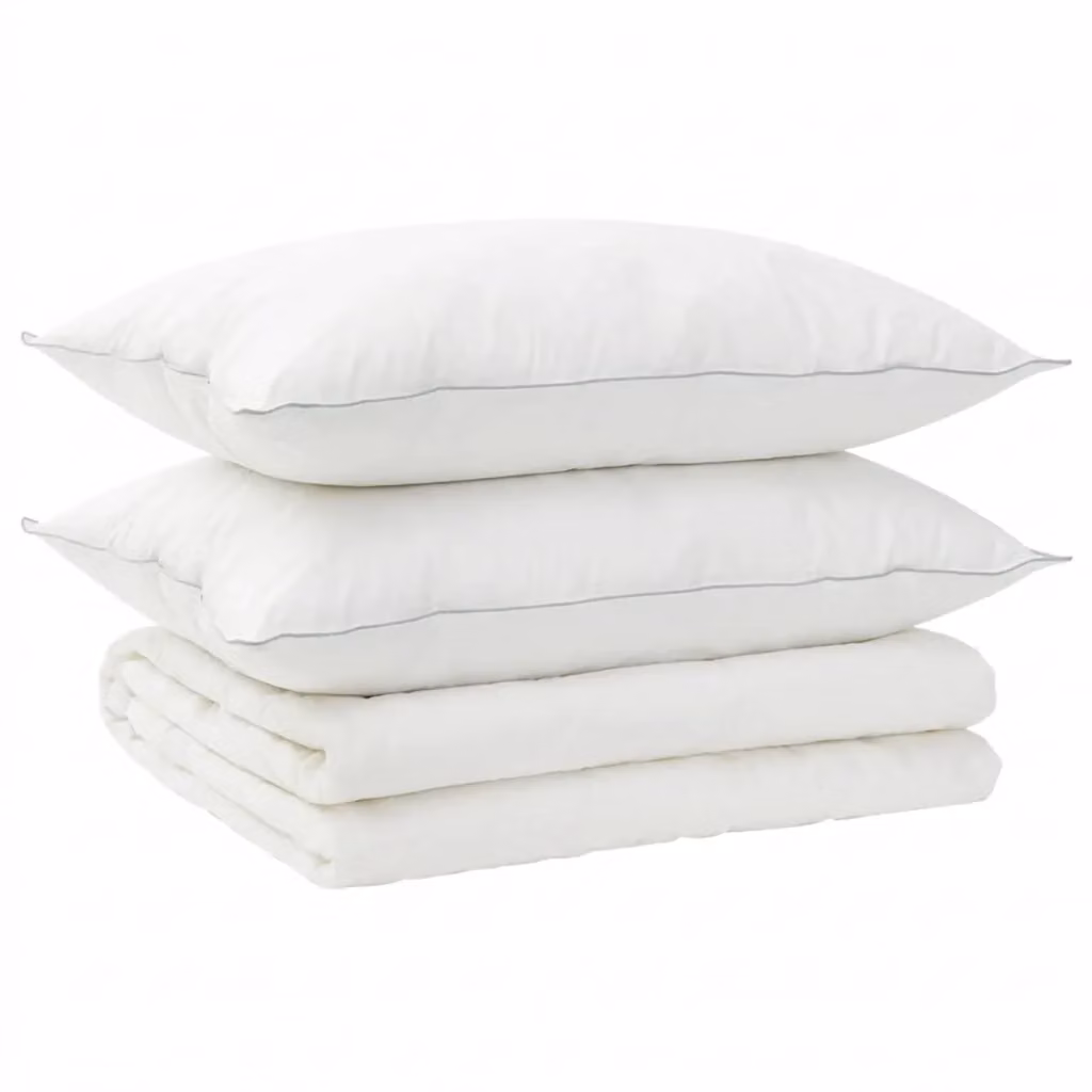 Set di piumone e cuscini 3 pz vidaXL in lana e cotone bianco per estate, traspirante e anallergico, L/P/H: 220 x 240 cm – 2