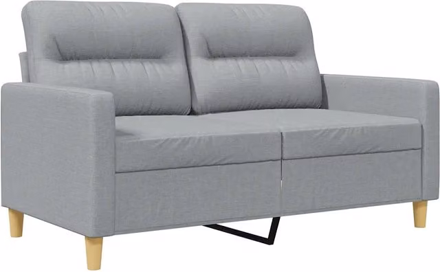 Divano moderno da soggiorno in tessuto grigio con struttura in metallo L: 138 cm, P: 77 cm, H: 80 cm