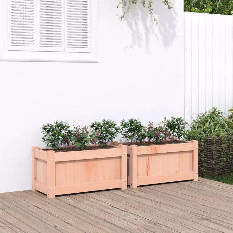 Set di 2 fioriere da giardino vidaXL in legno di Douglas marrone