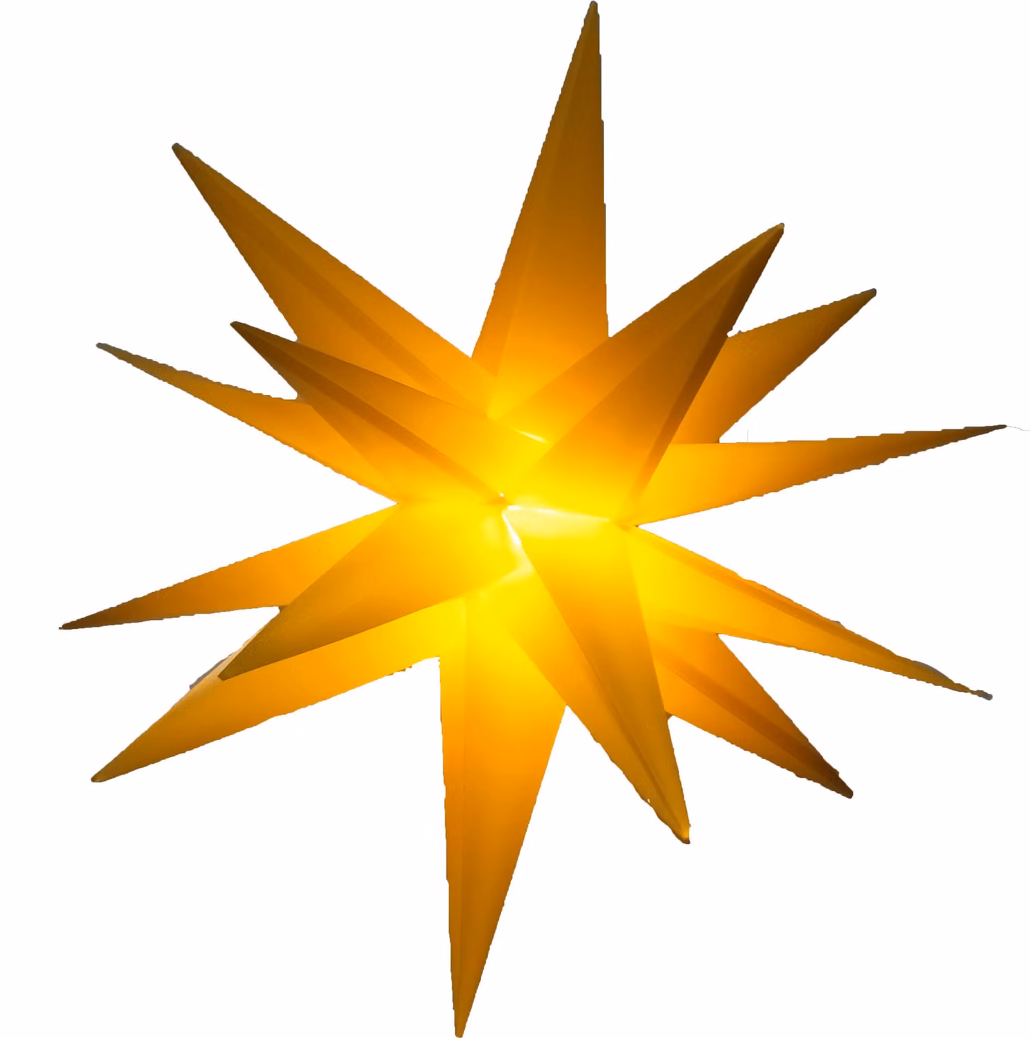 Stella LED in plastica gialla 25cm batteria 6/18h timer IP44 esterno 35499