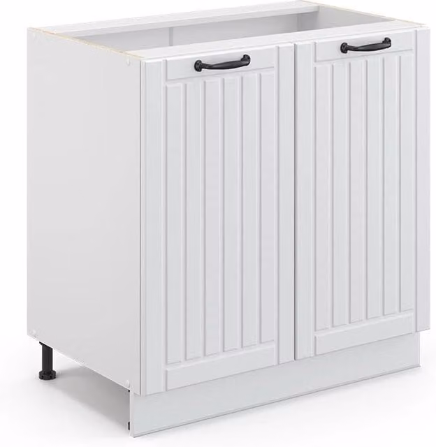 Mobiletto base cucina Vicco Fame-Line Bianco country in MDF con ante a battente, L: 80 cm