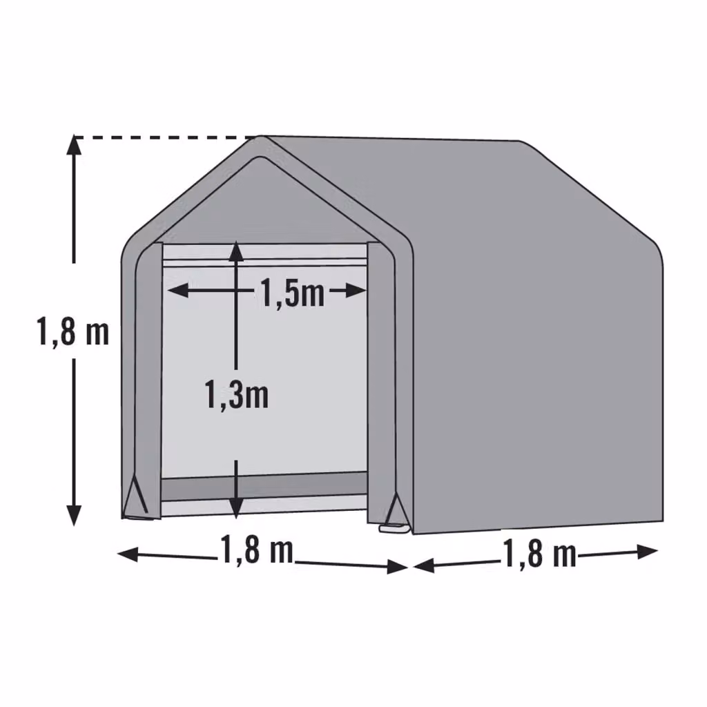 Capanno FRANKYSTAR per attrezzi da giardino e biciclette con telaio in acciaio e copertura in poliestere, Grigio/Bianco, L 180 cm x P 180 cm x H 180 cm – 2