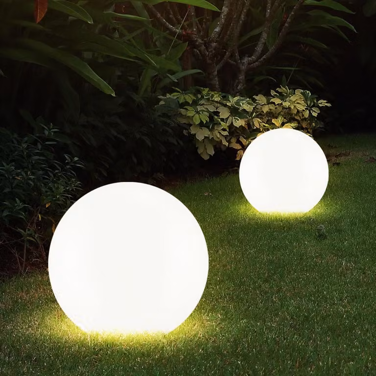 luce solare a 2 LED, globo bianco, H 62 cm