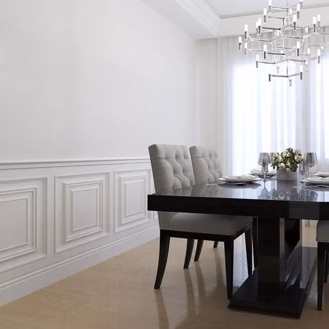 Boiserie Modello Washington in Duropolimero Polistrutturato Bianco L: 200 cm, H: 100 cm