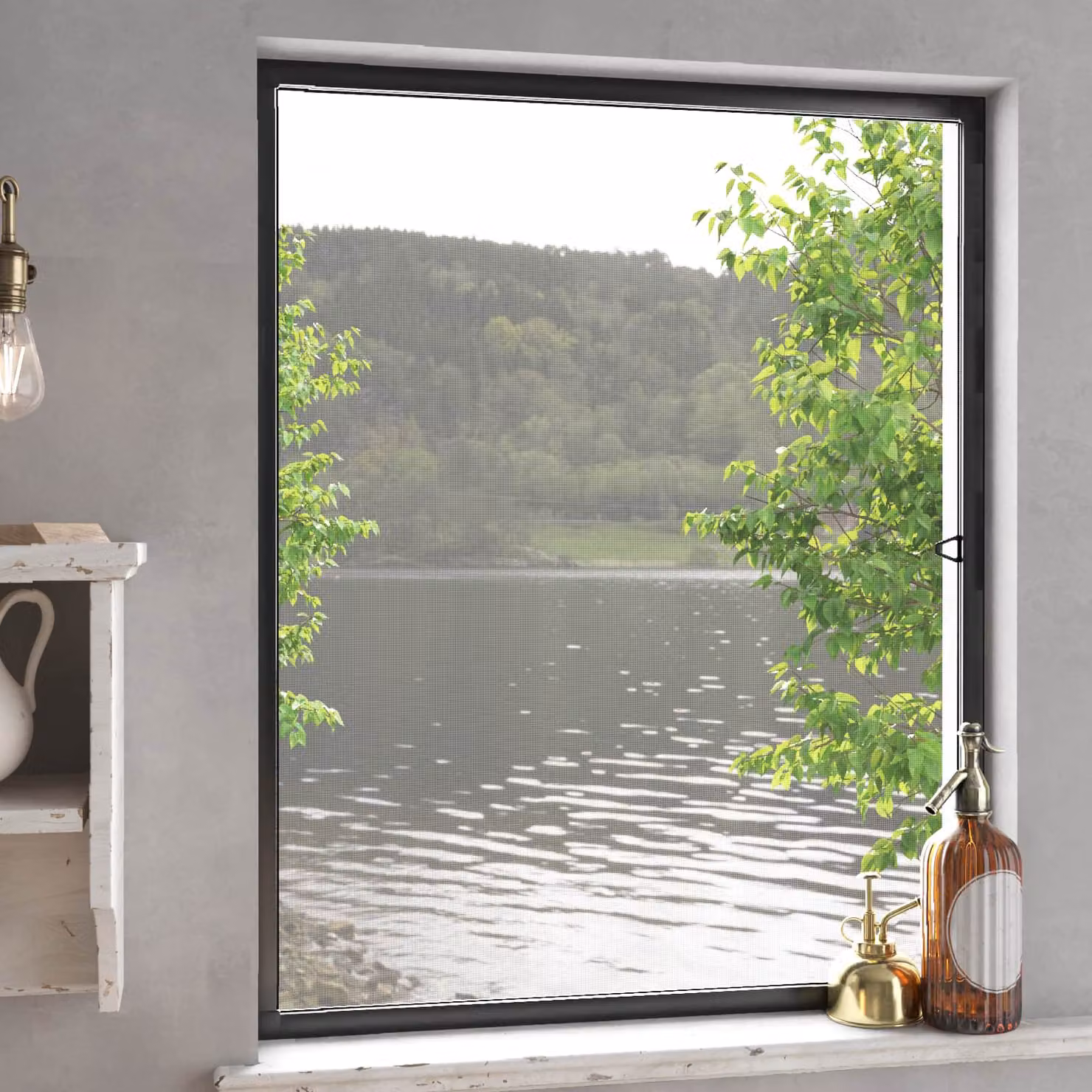 Zanzariera per finestre vidaXL colore Antracite 130 x 150 cm
